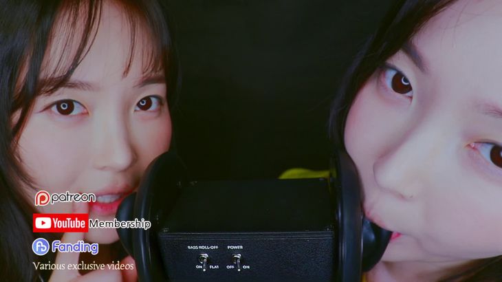 ASMREunzel双胞胎姐妹在线ASMR视频：温柔舔耳与吃耳朵互动沉浸体验