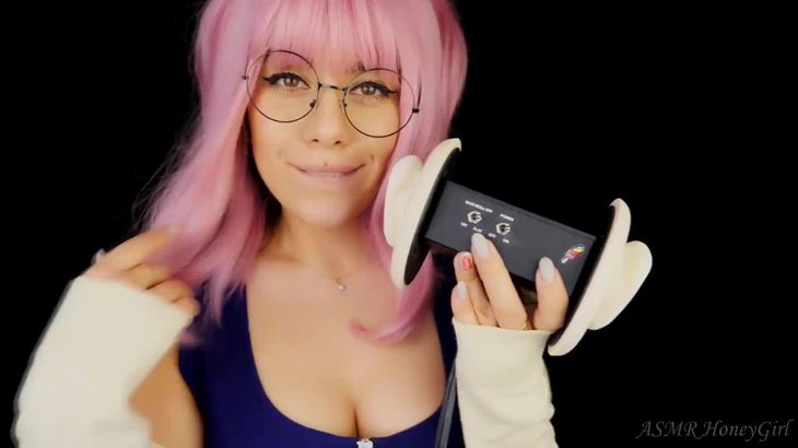 HoneyGirl ASMR在线播放：轻柔舔耳与口腔音触发音助眠视频